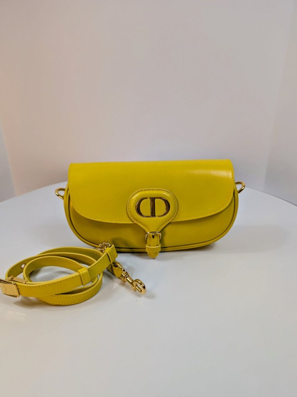 Christian Dior Yellow Caro Half-Moon Bobby East-West Bag